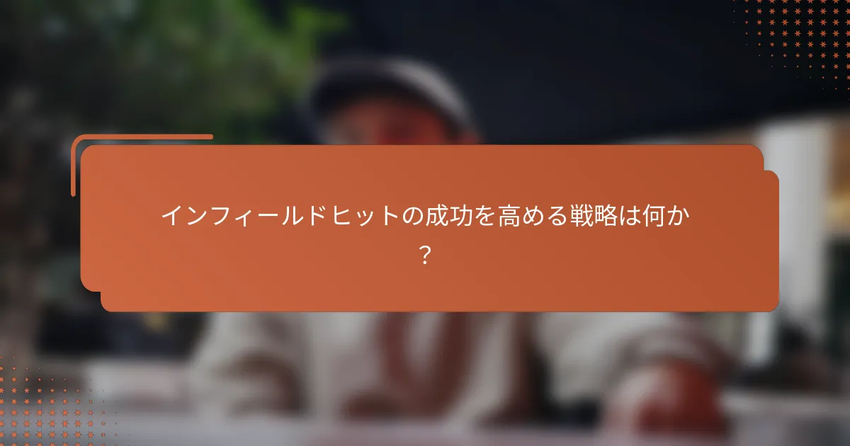 インフィールドヒットの成功を高める戦略は何か?