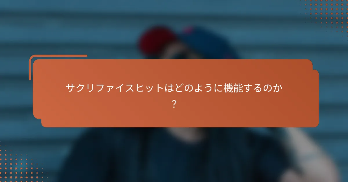 サクリファイスヒットはどのように機能するのか？